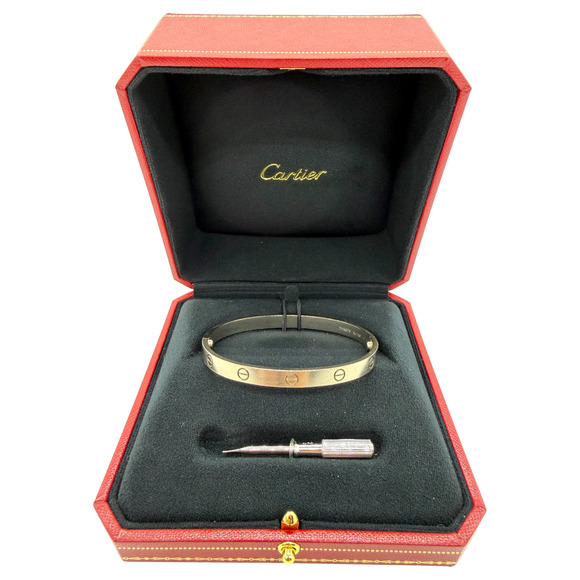 Cartier 18K White Gold Love Bracelet Sz 19 Classic Model Box COA 2024 37.1g - Picture 2 of 15